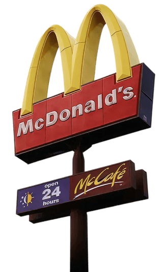 MCDonalds 24 hour sign